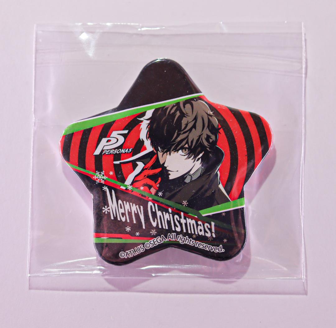 ペルソナ５　主人公　クリスマス　スター缶バッチ PERSONAペルソナ5ザ・ロイヤル スター缶バッジ ジョーカー 雨宮蓮 主人公
