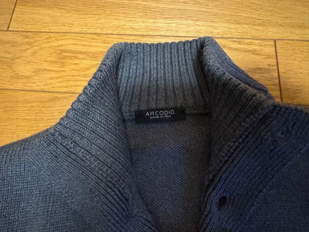 美品】ARCODIO 5G ドライバーズニット グレー イタリア製