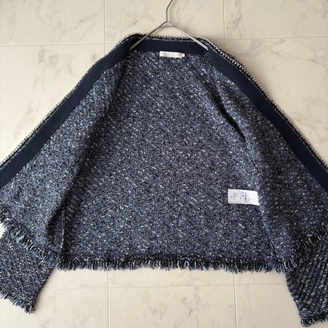美品✨《iCB》小泉今日子着用　デニムライクツィード ニットジャケット　L