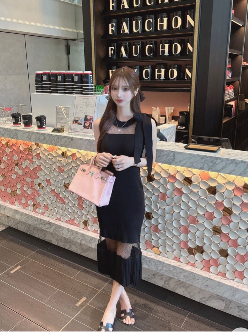 ルミニョン Lumignon dot sheer pleats long op - メルカリ