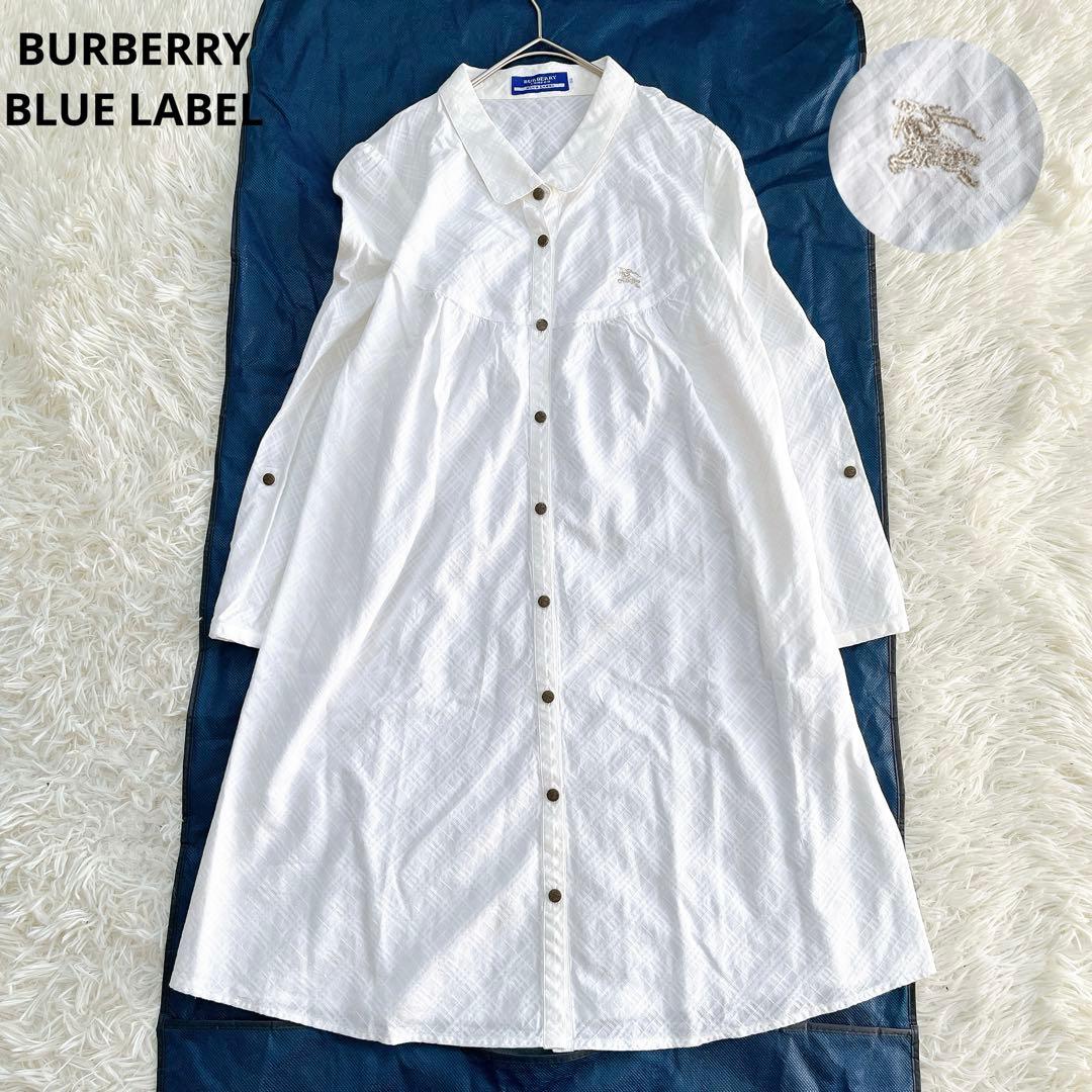 美品】バーバリーブルーレーベル 長袖ワンピース シャドーチェック