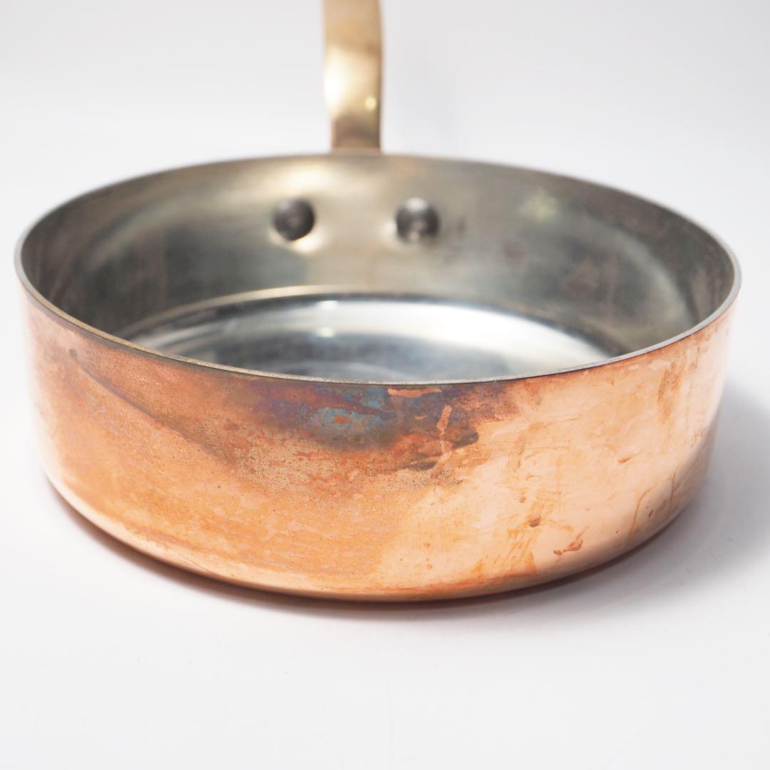 フランス製 ソースパン 片手鍋 フライパン ミニパン 銅製 カッパー