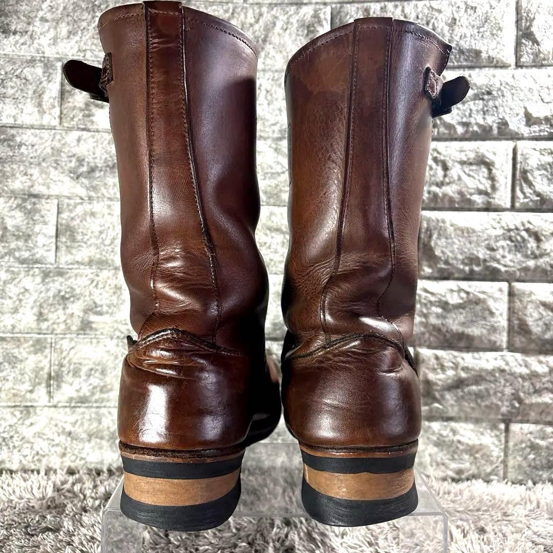 美品❣️goriira エンジニアブーツ ビンテージ 本革 US8 ロゴ刻印 茶