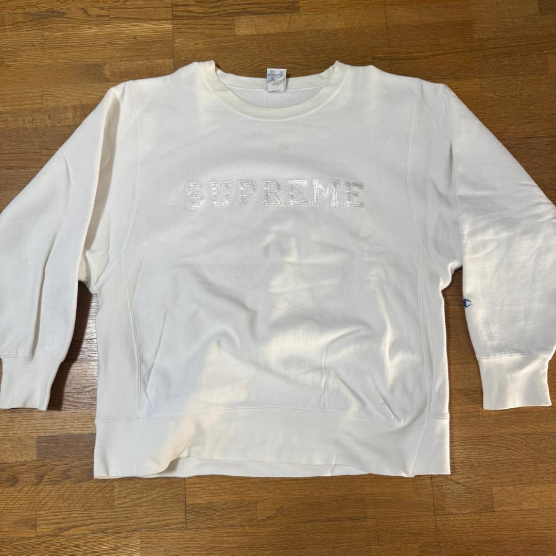 90s後半初期シュプリーム×チャンピオンリバースウィーブ刺繍ロゴ