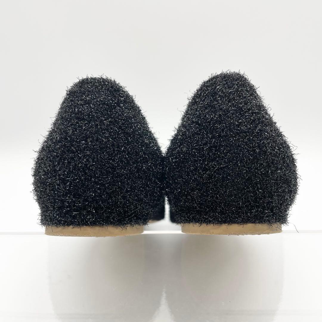 PIPPICHIC ピッピシック フラットシューズ ビジュー 黒 24.0cm