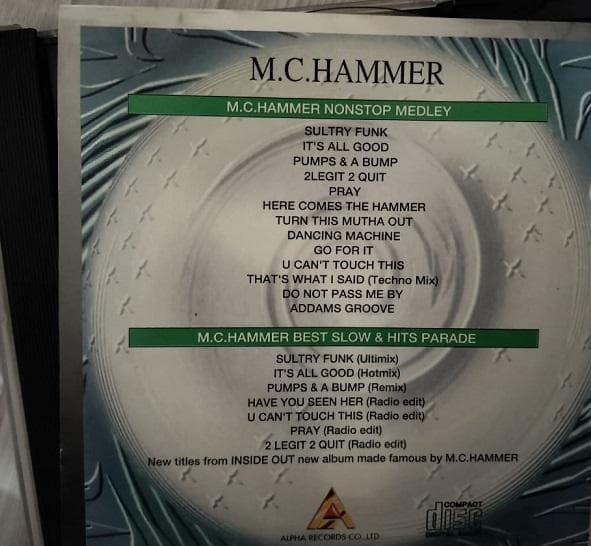 MC HAMMER NONSTOP 3 激レアMIXとメドレー収録！