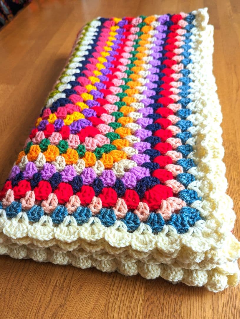 手編み マルチカバー ブランケット レトロポップ アジアン雑貨 こたつ