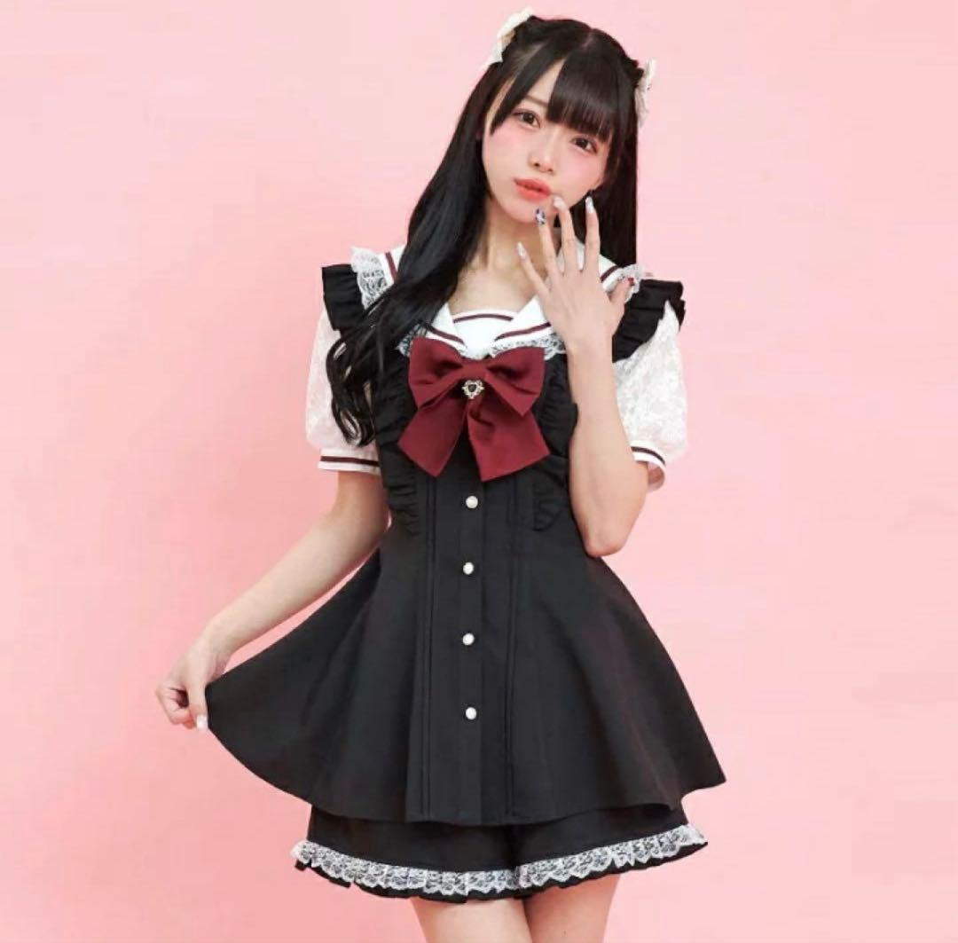 レースセーラー襟半袖セットアップ シークレットハニー Secret Honey レースセーラー襟半袖セットアップ