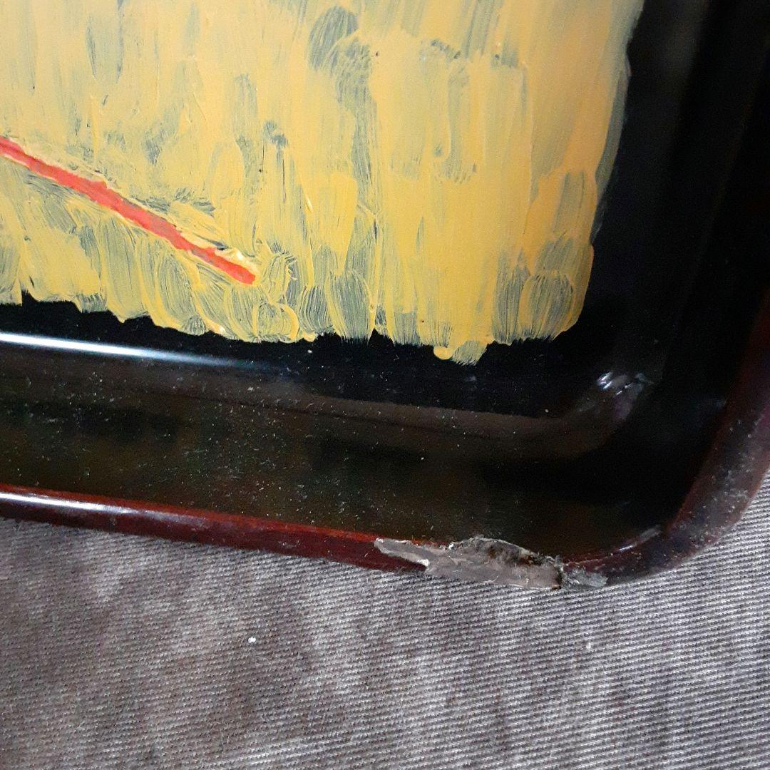 絵画 クマガイモリカズ 油彩 お盆 鳥 - メルカリ