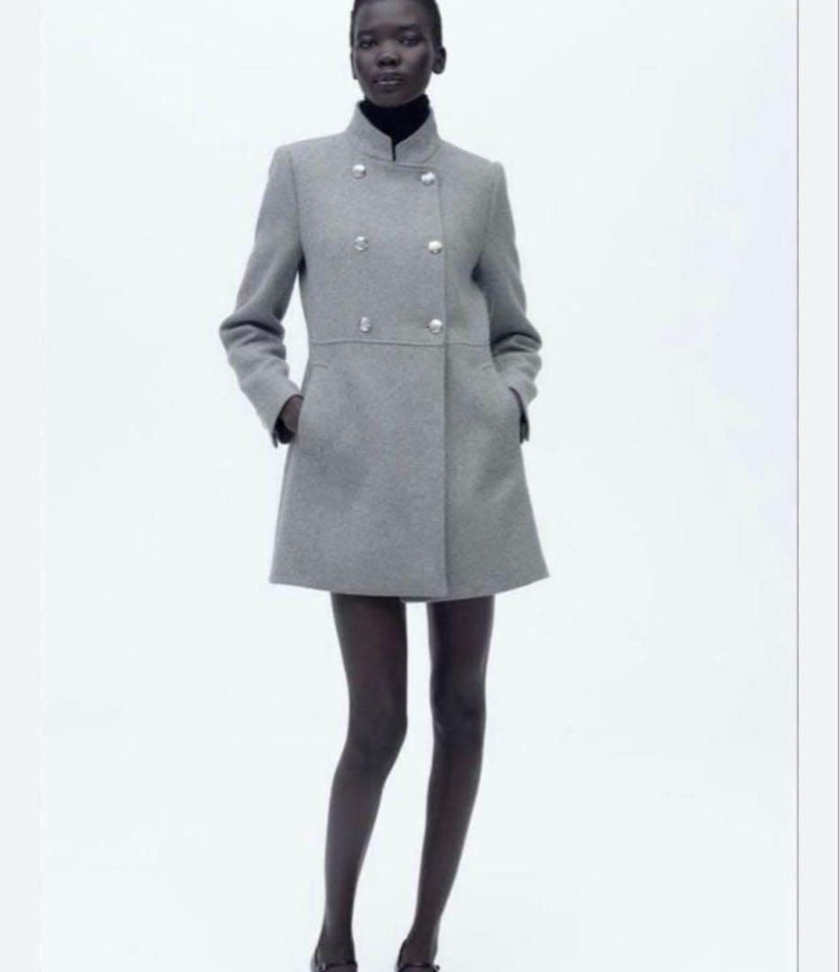 ZARA グレー ピーコート sサイズ - メルカリ