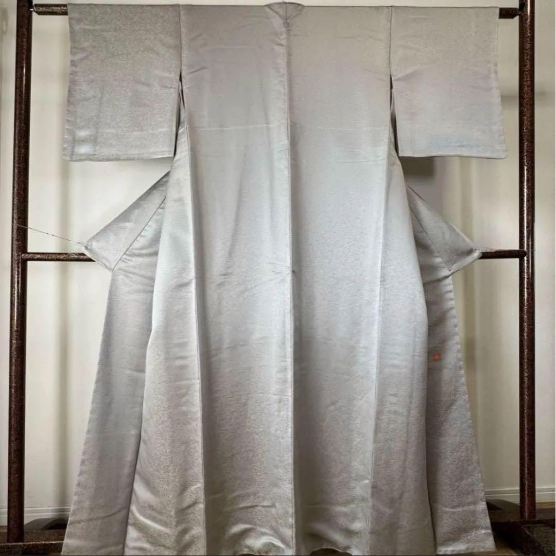 しつけ付 着物 正絹 袷 お召 色無地 163 久保田一竹工房 金通し