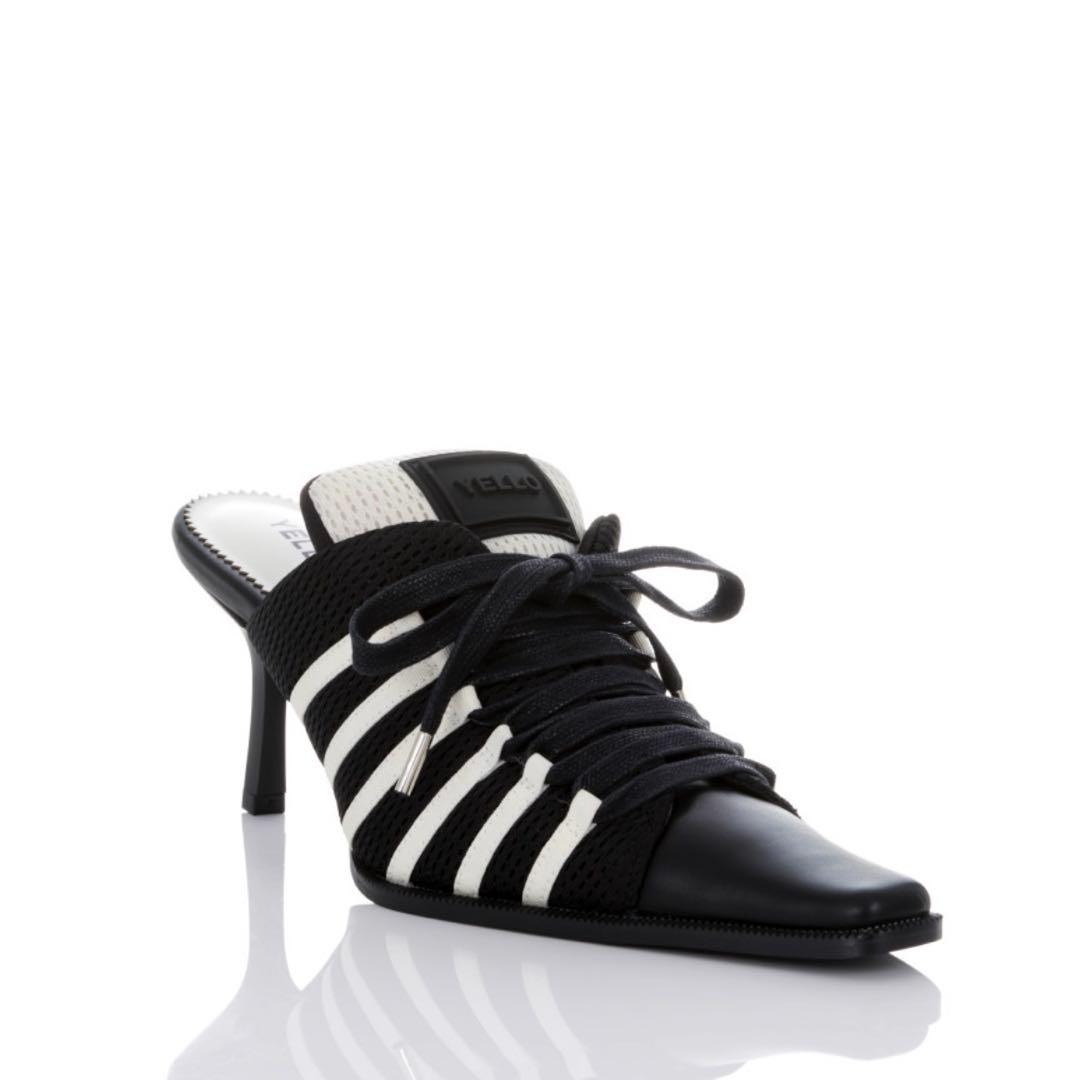 YELLO MONO SNEAKER MULES ブラック/ホワイト L YELLO / MONOCHROME SNEAKER MULES