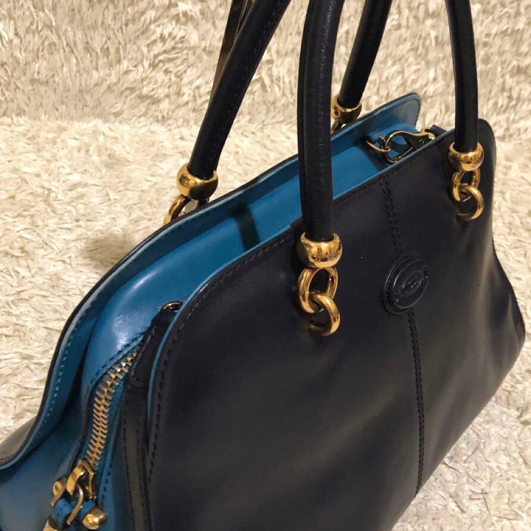 極美品✨トッズ セラ 2way ショルダーバッグ レザー バイカラー - メルカリ