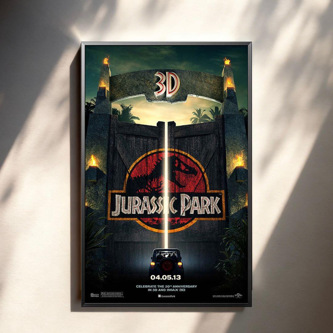 枚数限定*映画館用片面印刷ポスターUS版:ジュラシックパーク フレーム
