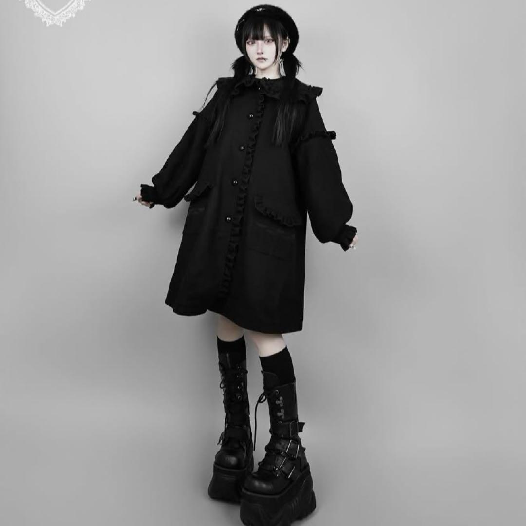 DimMoire ディムモアール 十字の誓い フリル コート【Black】 - メルカリ