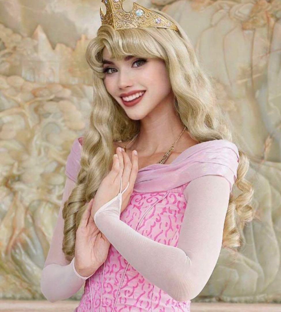 眠れる森の美女 オーロラ姫 コスプレ ウィッグ ディズニープリンセス D