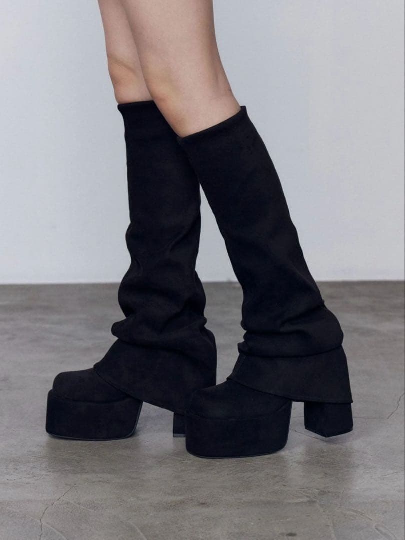 【新品】EMODA ルーズフレアカバーフィットブーツ セール】ルーズフレアカバーフィットブーツ（ブーツ）｜EMODA（エモダ