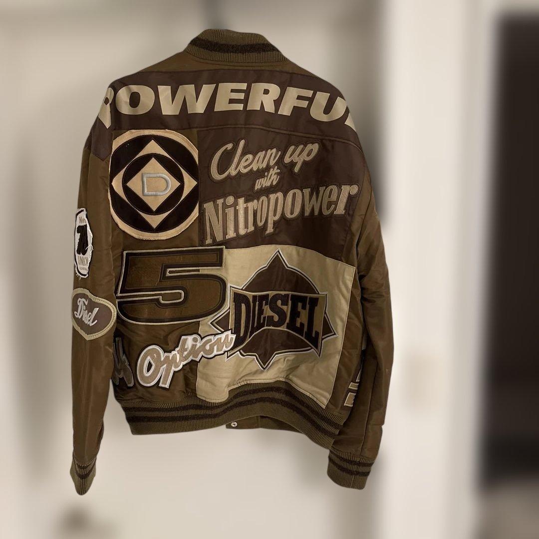 DIESEL パッチワークスタジャン ブラウン - メルカリ