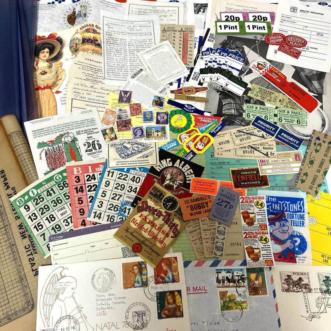 ヴィンテージ 紙モノ ラベル ジャンクジャーナル 素材 おすそ分け 昭和