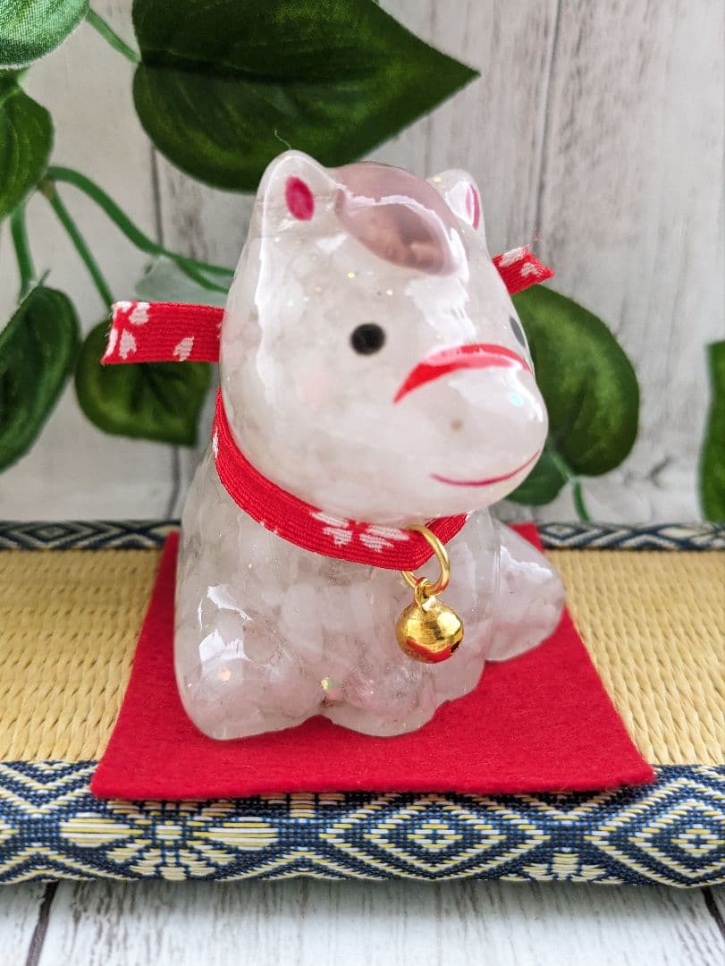 【次男坊です。】白水晶の午年おうまちゃん形オルゴナイト☆他２点