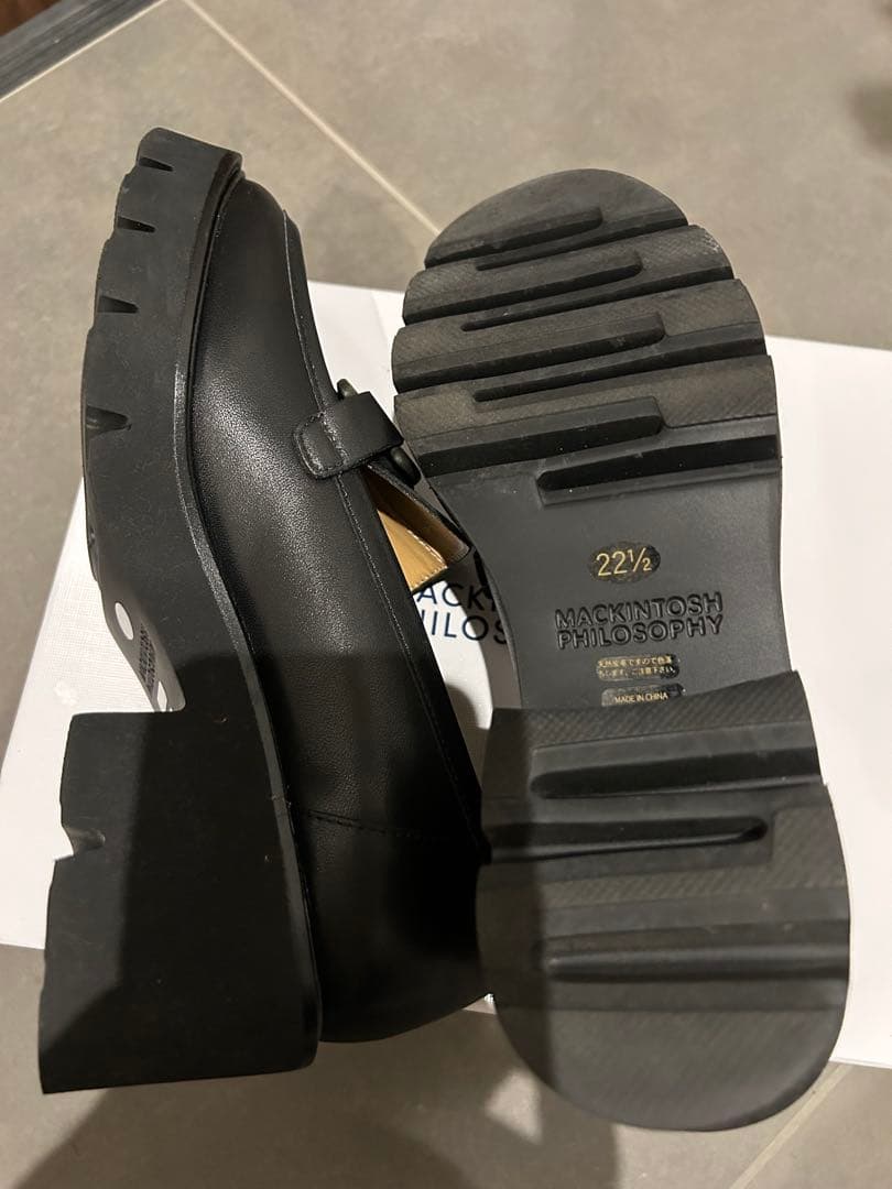美品MACKINTOSH PHILOSOPHY 黒ローファー 22.5cm
