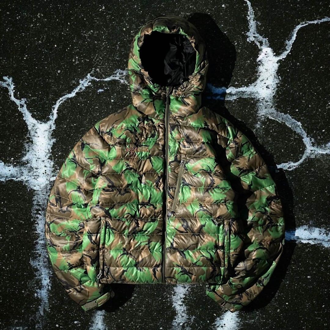 美品 コロンビア クレイターレイク アルパインダウンパーカ カモフラ