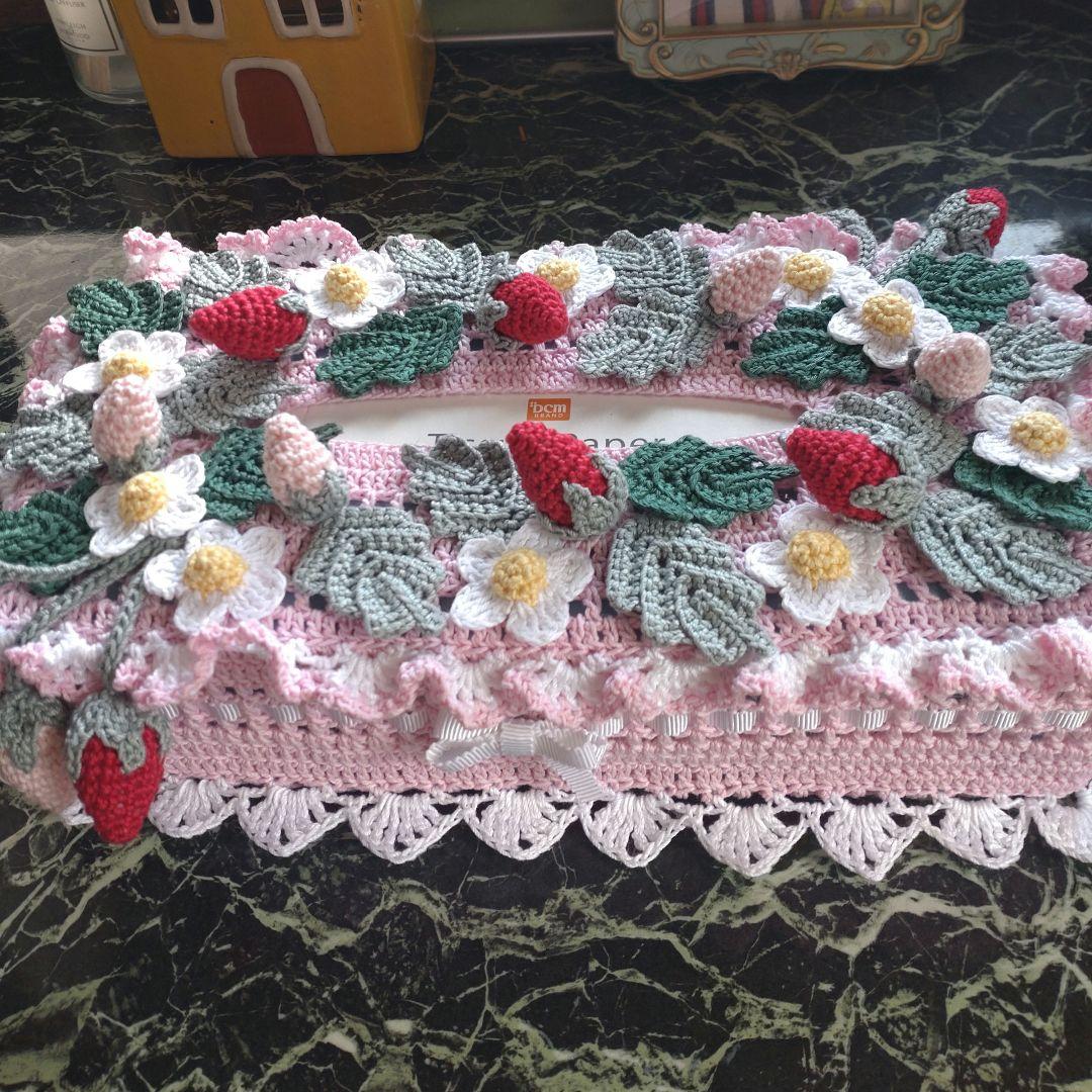 MOH様ティッシュカバー インテリア生活道具 レース編みドイリー - メルカリ