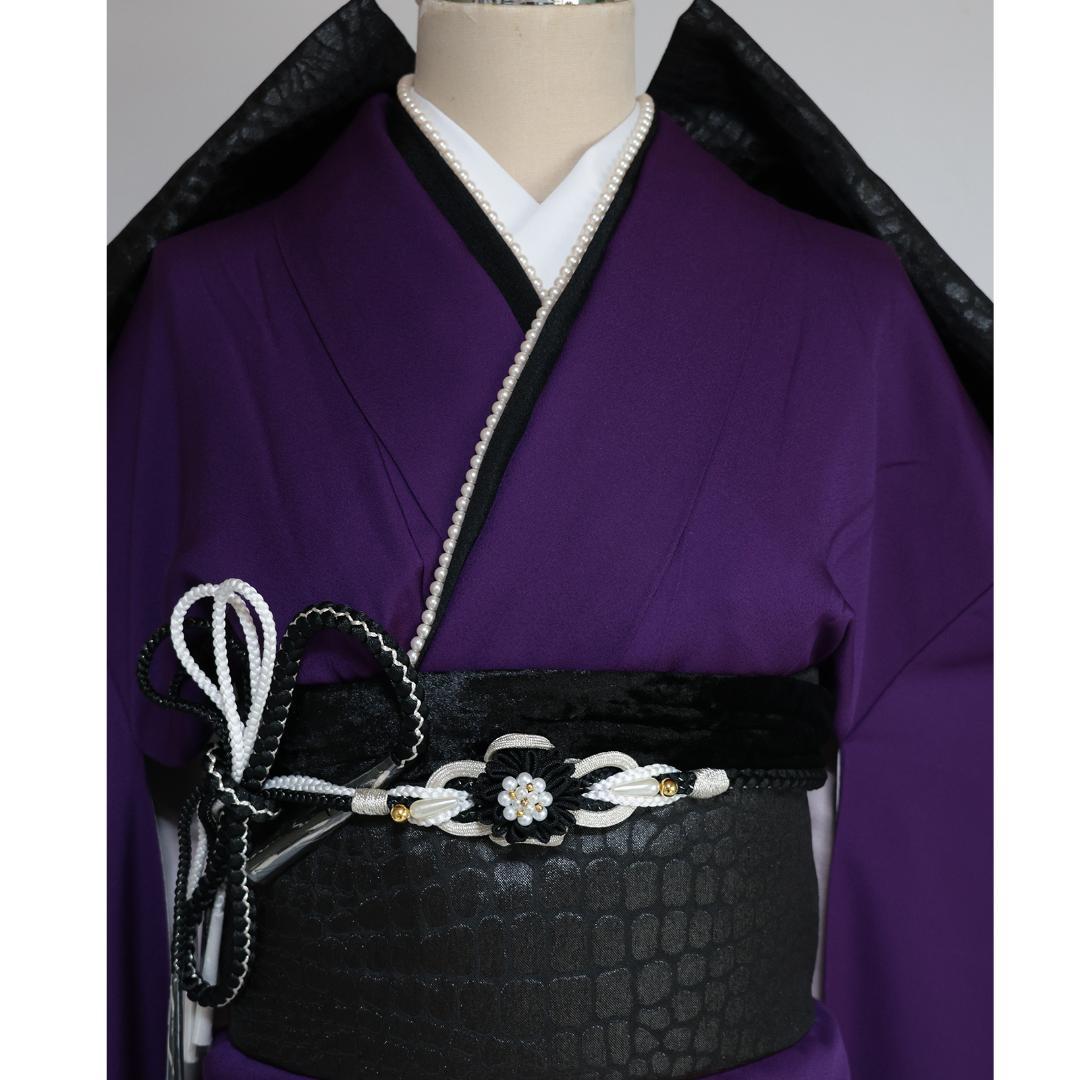 振袖単品単体■紫パープル 154.5cm 正絹 シンプル成人式前撮りBP10