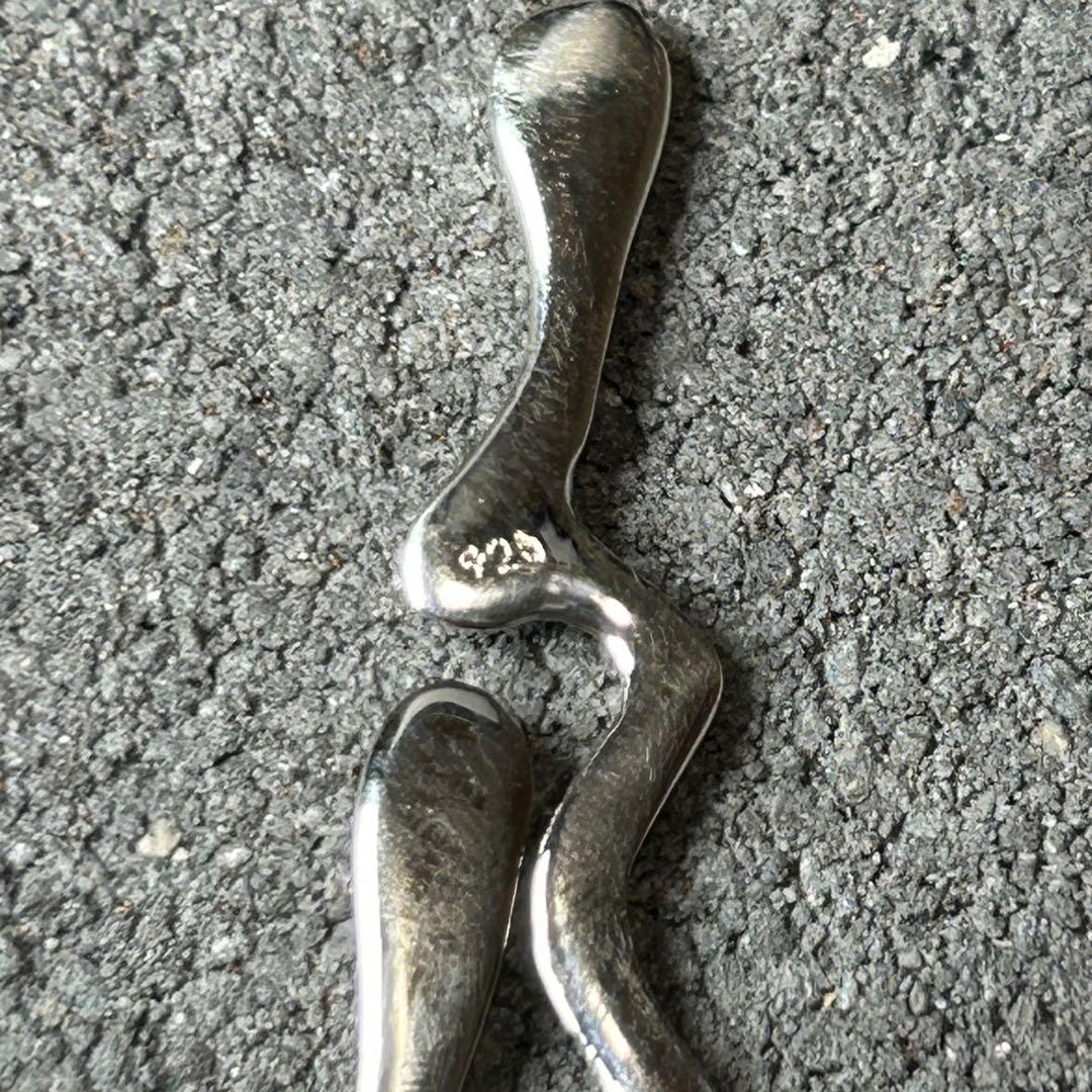 メキシコ タスコ製 TAXCO シルバー925 ティアドロッブピアス/軽研磨