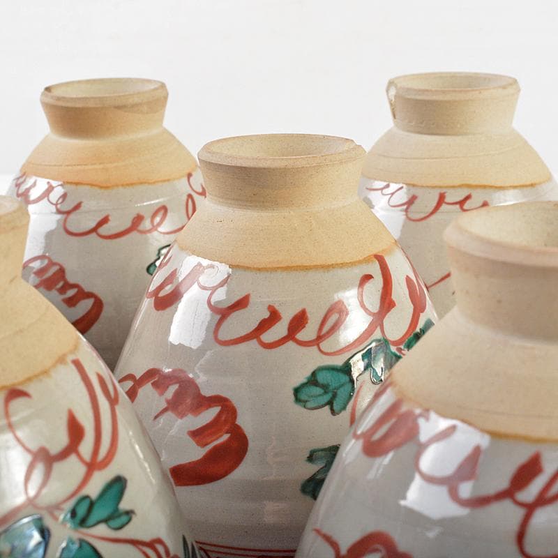 九谷焼 九谷焼 初代 徳田八十吉造 古赤絵 向附 八客 共箱 F