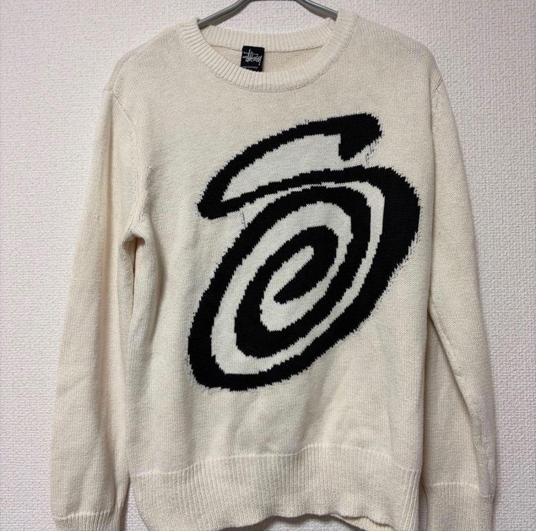 Stussy スワールパターン ニットセーター アイボリー - メルカリ