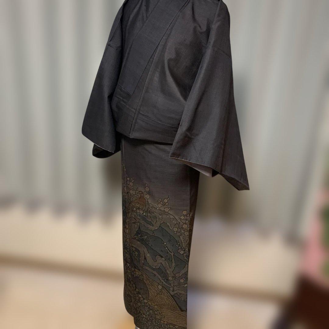 ちえ様 未使用☆泥染奄美大島紬☆きじ梅柄 - メルカリ