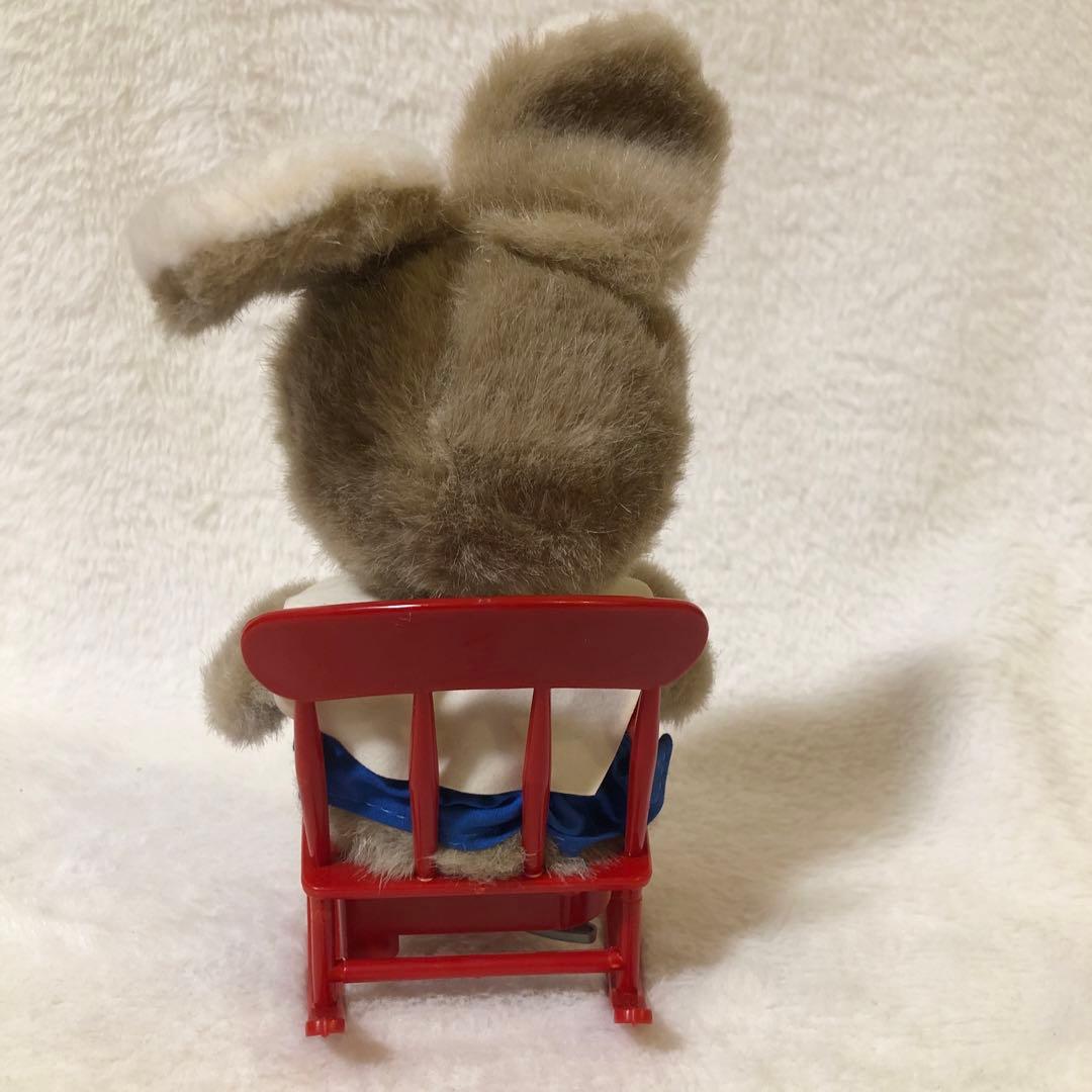 昭和レトロ【セキグチ】オルゴール 首振り うさぎ ぬいぐるみ ロッキン