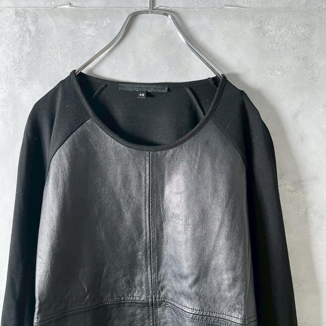 ALESSANDRO DELL ACQUA 異素材 レザープルオーバー N739 - メルカリ