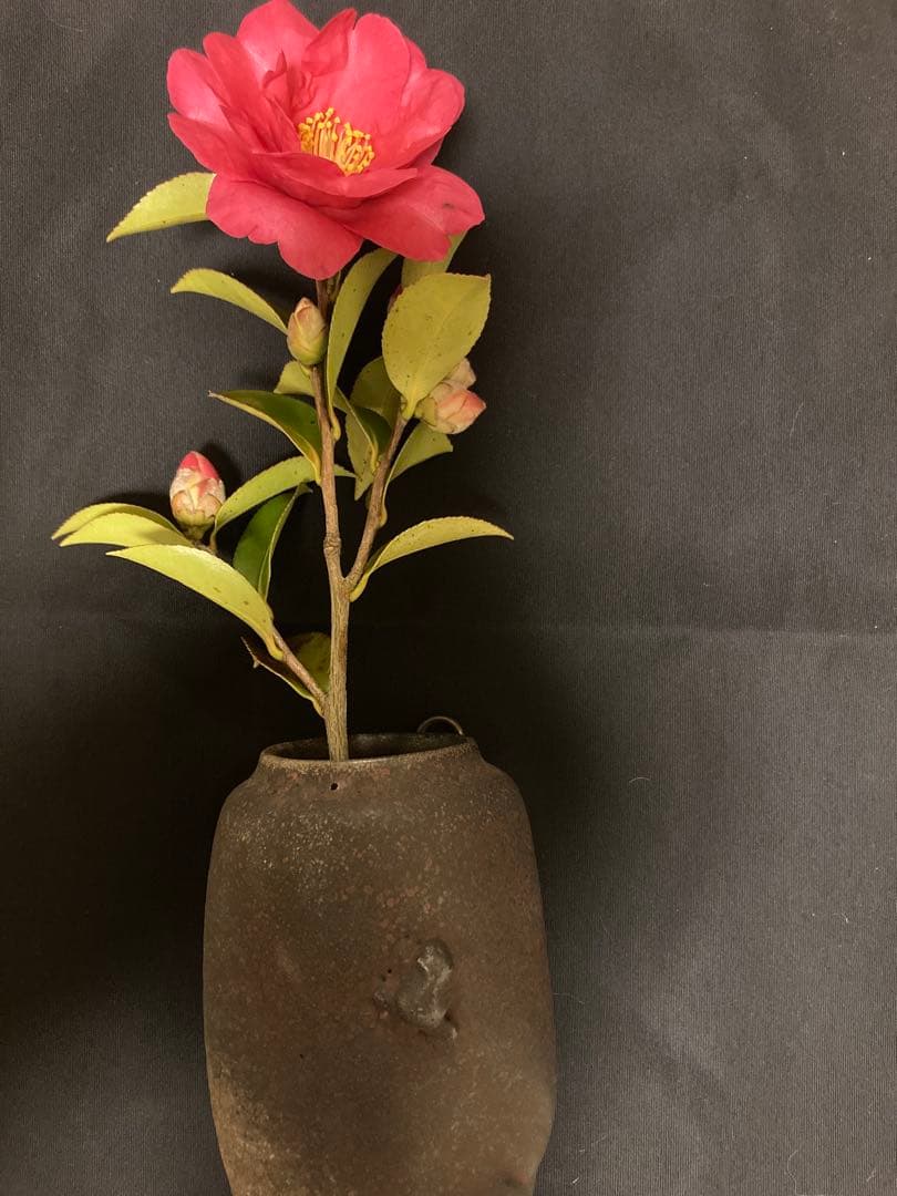 鉄釉掛花入 甚八窯