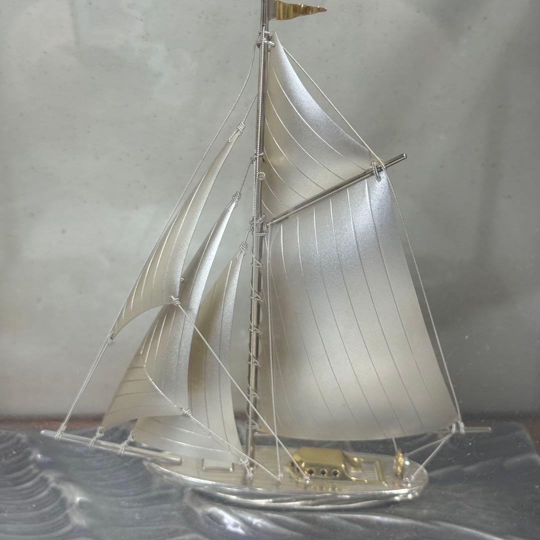 武比古 銀製 ヨット5号 1本マスト ガラスケース付き 関工芸 TAKEHIKO