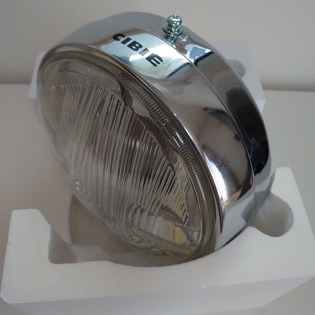 当時物 】新品 メッキ CIBIEロゴ 180パイ 丸目 ヘッドライト - メルカリ