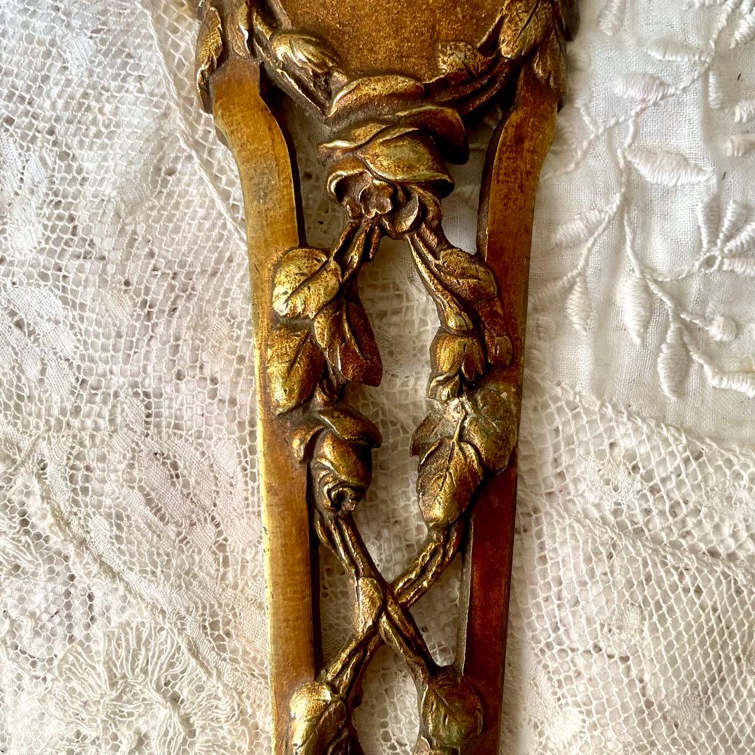 ローズ&リボンのオルモル装飾プレート②フランスアンティーク 家具金具