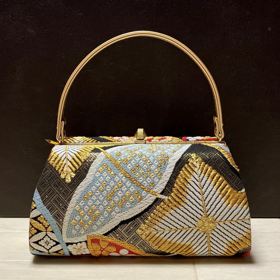 《美品・箱付き》草履バッグセット　彩小径ブランド　振袖用 正絹　帯地