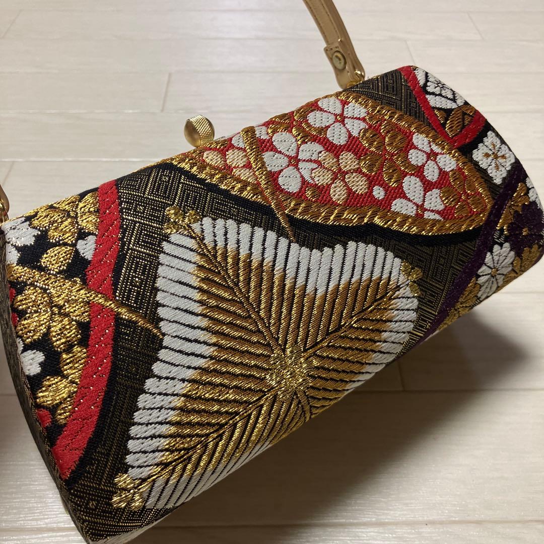 《美品・箱付き》草履バッグセット　彩小径ブランド　振袖用 正絹　帯地