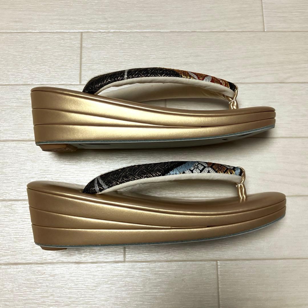 《美品・箱付き》草履バッグセット　彩小径ブランド　振袖用 正絹　帯地