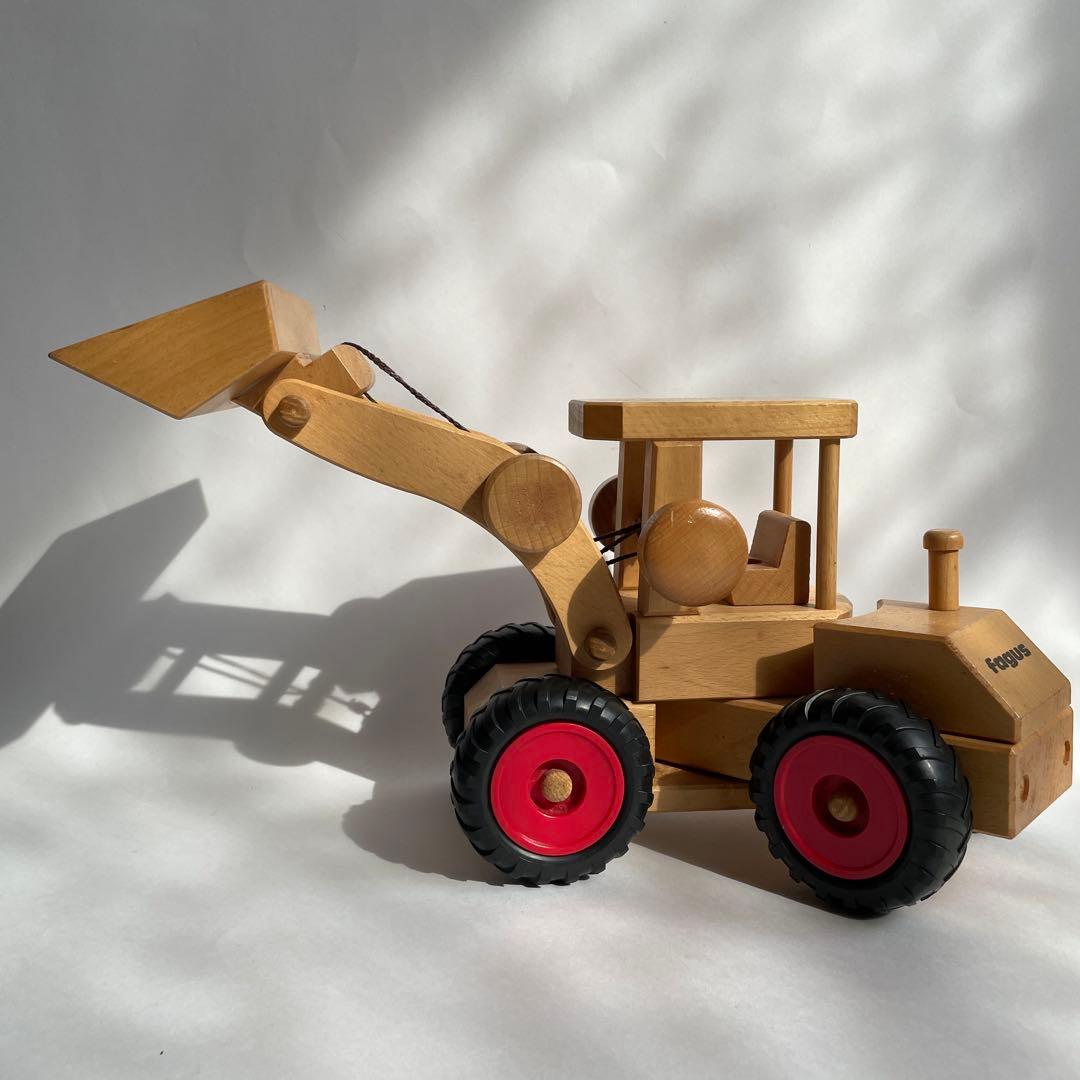美品 ドイツfagus社のブナの木で作られた働く車ホイールローダー