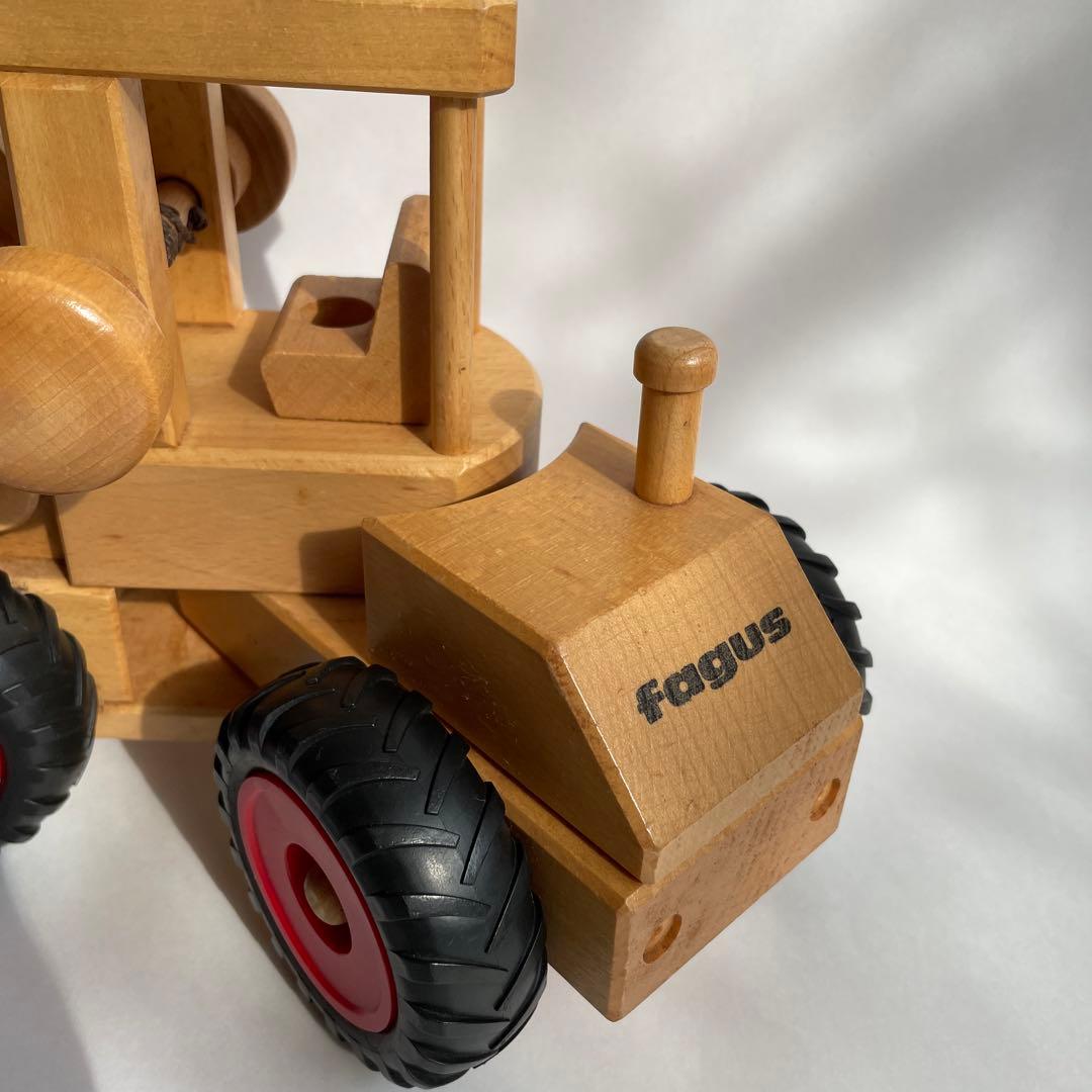 美品 ドイツfagus社のブナの木で作られた働く車ホイールローダー