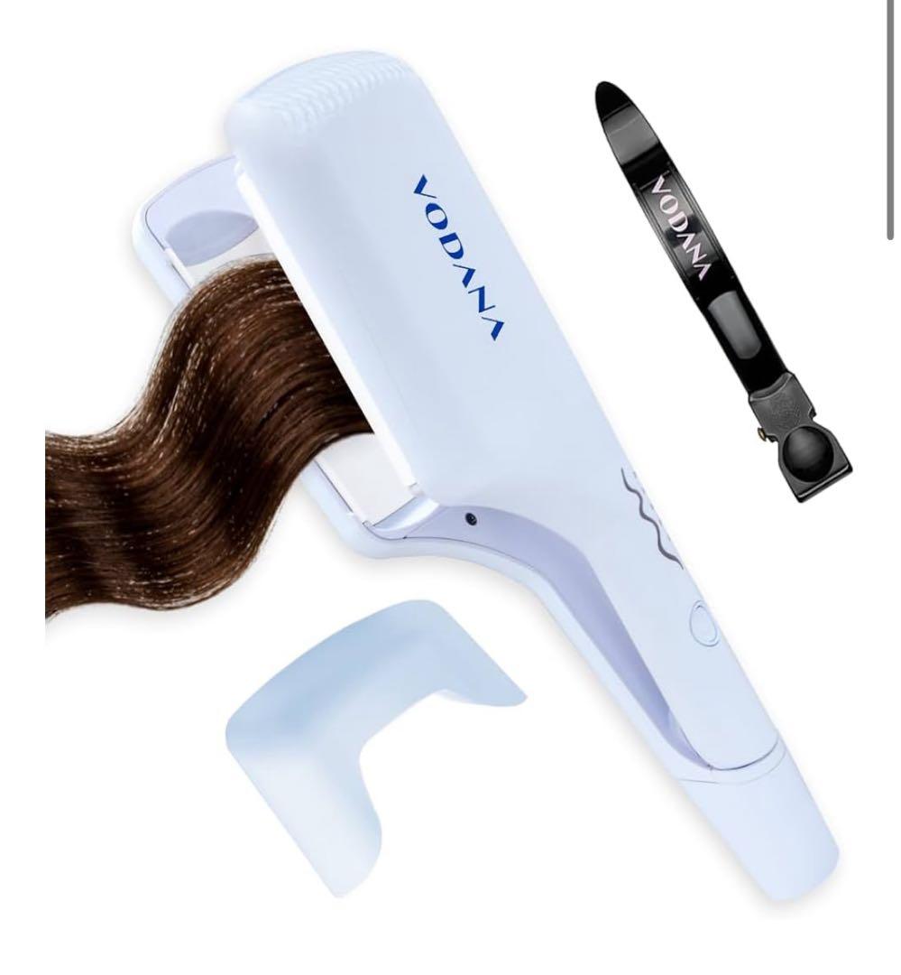 VODANA トリプルウェーブアイロン 40mm クリーミーブルー Amazon | VODANA トリプルフローアイロン (40mm, Creamy Blue) 安全な