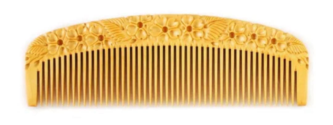 つげ櫛工房辻純商店　【彫解櫛４寸（桜）　さつまつげ】 解櫛4寸5分 さつまつげ - つげ櫛工房 辻忠商店 オンラインショップ