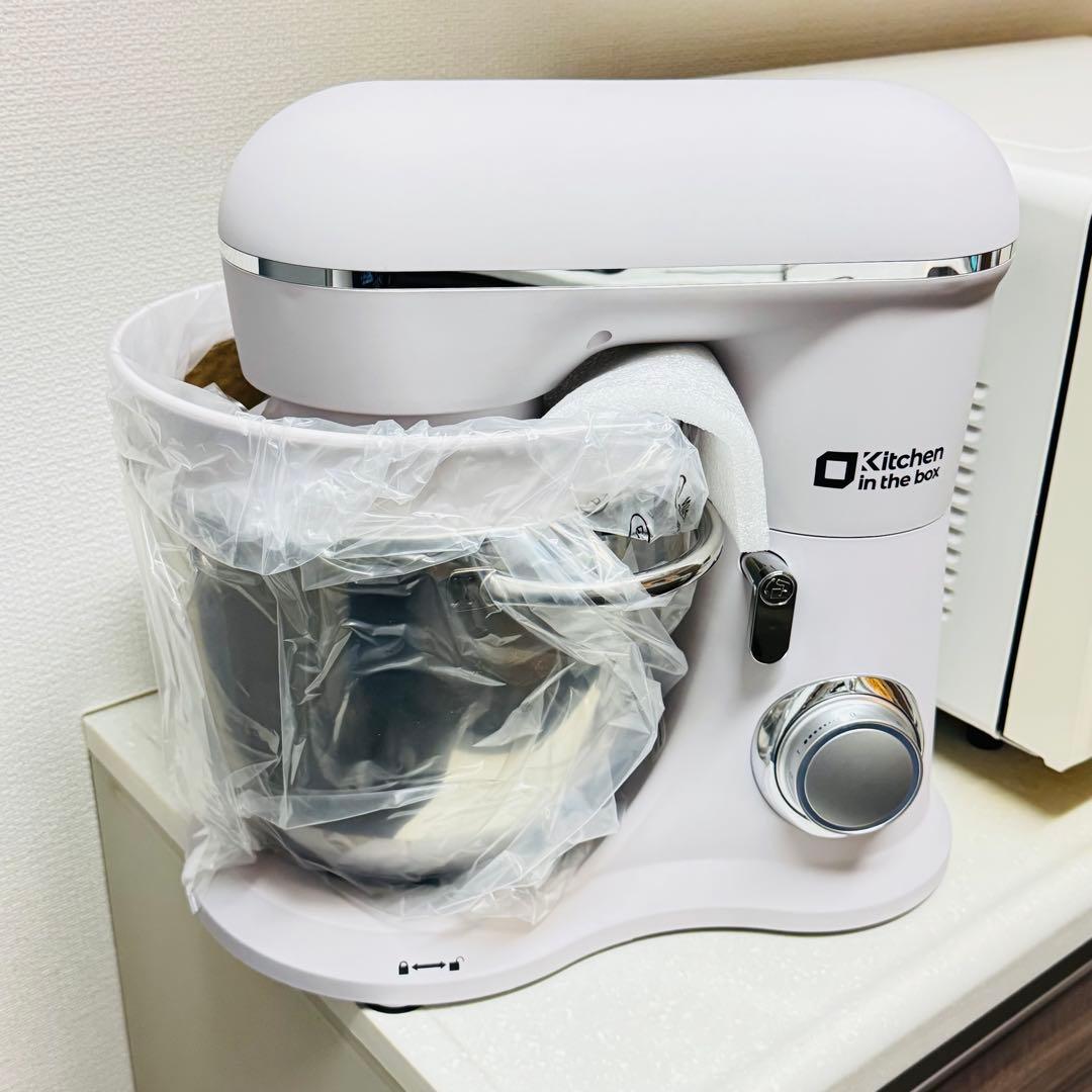 【新品未使用】スタンドミキサー 4.5L+5Lダブルボウル 大容量 アイボリー