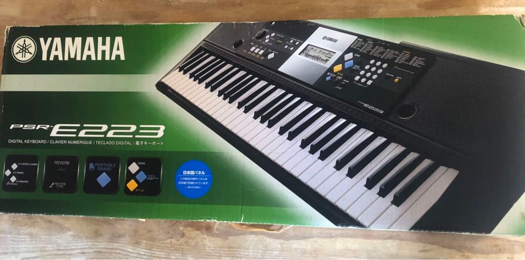 Yamaha PSR-E223 デジタルキーボード + PA-3Cアダプター YAMAHA（ヤマハ） PA-3C YAMAHAキーボード用ACアダプタ : ECカレント