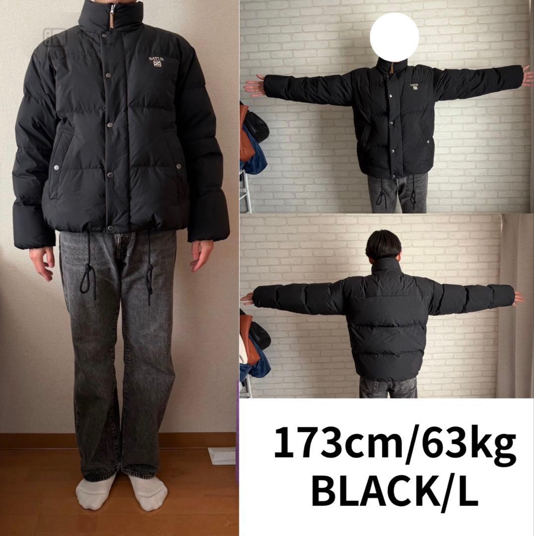 24時間限定値下げ 【未使用品】SATUR ブラック ダウンジャケット L