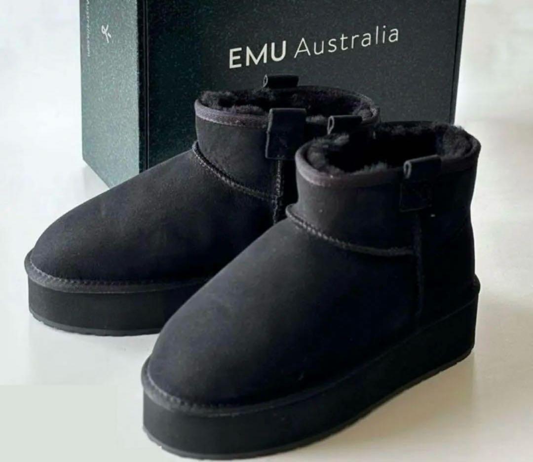 Junpe　EMUブーツ　7 EMU Australia（エミュ オーストラリア） ムートンブーツ 7 ブラック