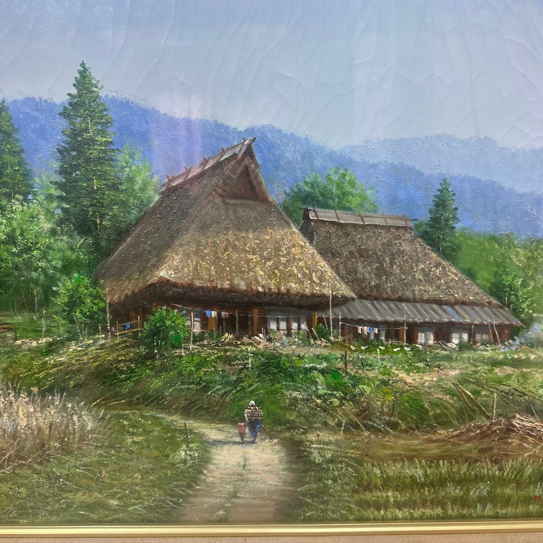 仲田嵩 「京都美山の民家」 真作保証油彩 額装 風景画絵画 - メルカリ